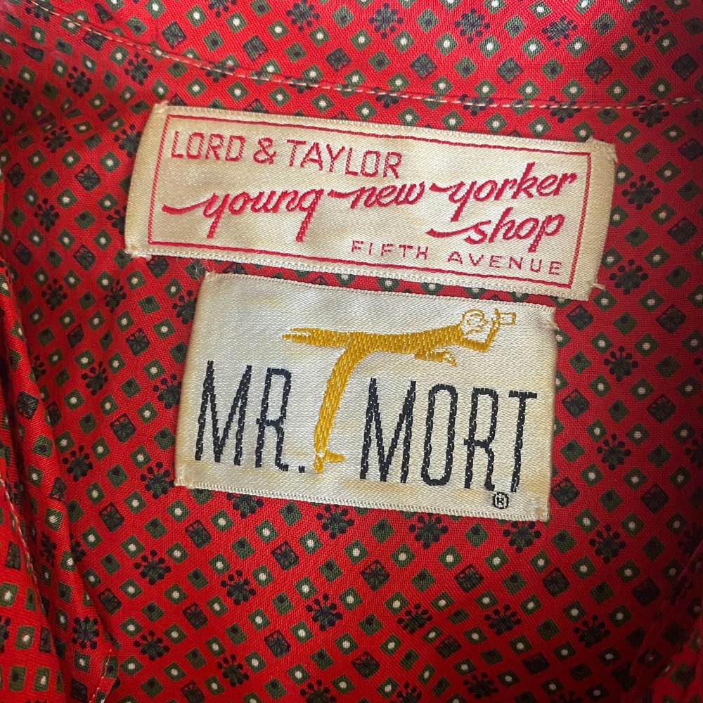 Vintage 1950's Mr. Mort Lord & Taylor Quilted Red Secretary Belted Midi Dress - Picture 11 of 12